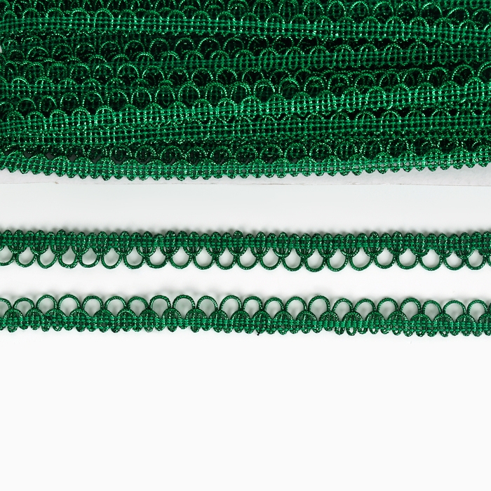 Тесьма Фестоны, цвет зеленый, 1,5 см, намотка 25 метров Тесьма Фестоны, цвет зеленый, 1,5 см, намотка 25 метров