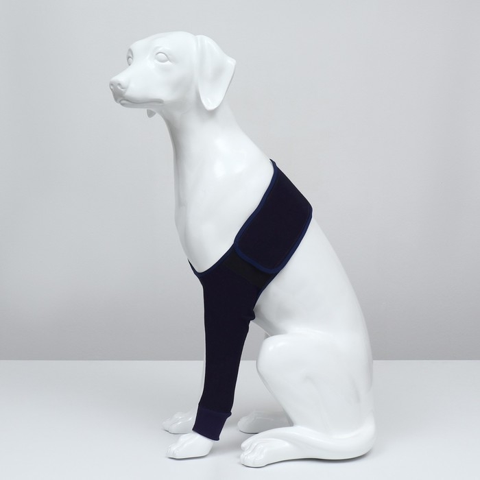 Бандаж на лапу послеоперационный, хлопок+спандекс, размер S (ОГ 40-52, длина 17 см), синий Бандаж на лапу послеоперационный, хлопок+спандекс, размер S (ОГ 40-52, длина 17 см), синий