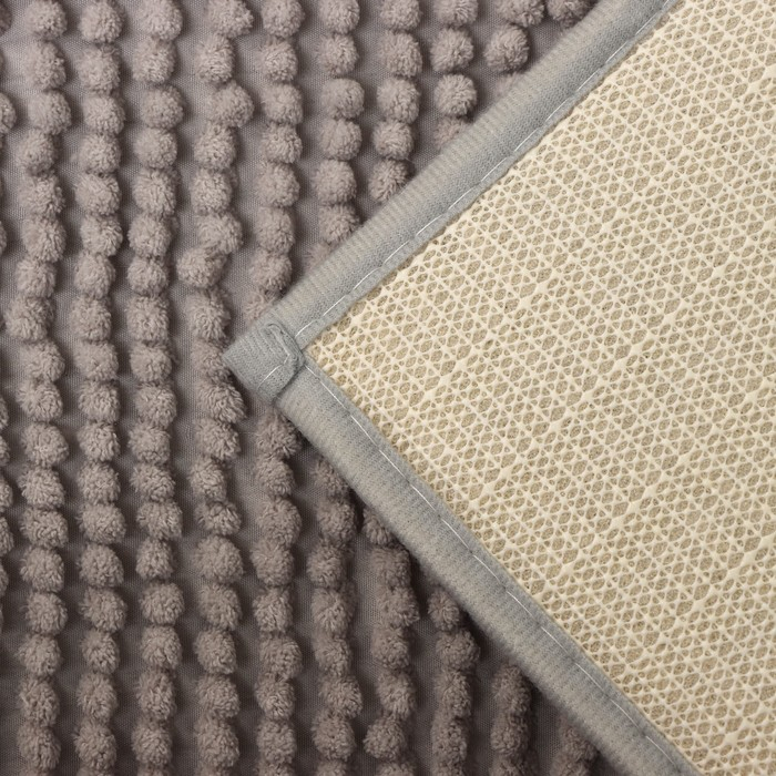 Коврик для ванной Доляна «Букли», 40×60 см, цвет серый