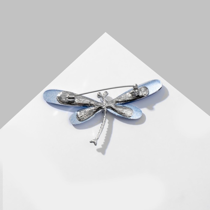 Брошь «Стрекоза», граненые крылья, цвет синий в серебре Брошь «Стрекоза», граненые крылья, цвет синий в серебре