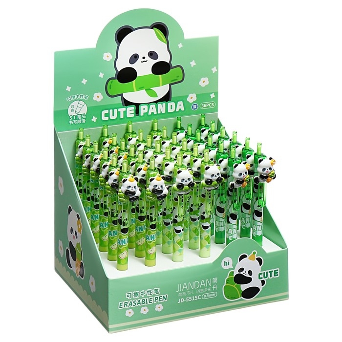 Ручка гелевая автомат Ручка гелевая автомат "Панда", стираемые чернила, чернила синие, МИКС