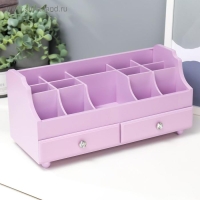 Шкатулка дерево для украшений и косметики 2 ящика нежно-сиреневая 35х16,5х17 см