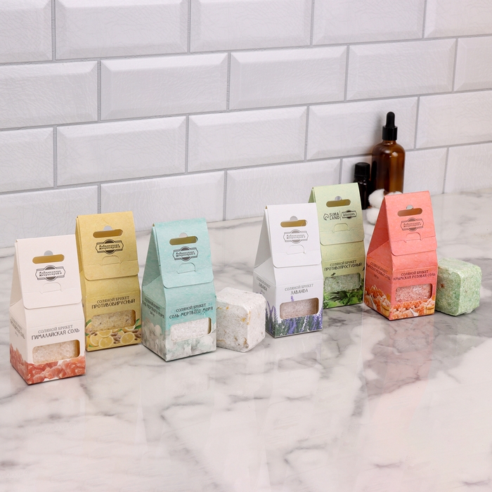 Соляной брикет куб "Здоровье и спокойствие" набор 6 шт по 200 г