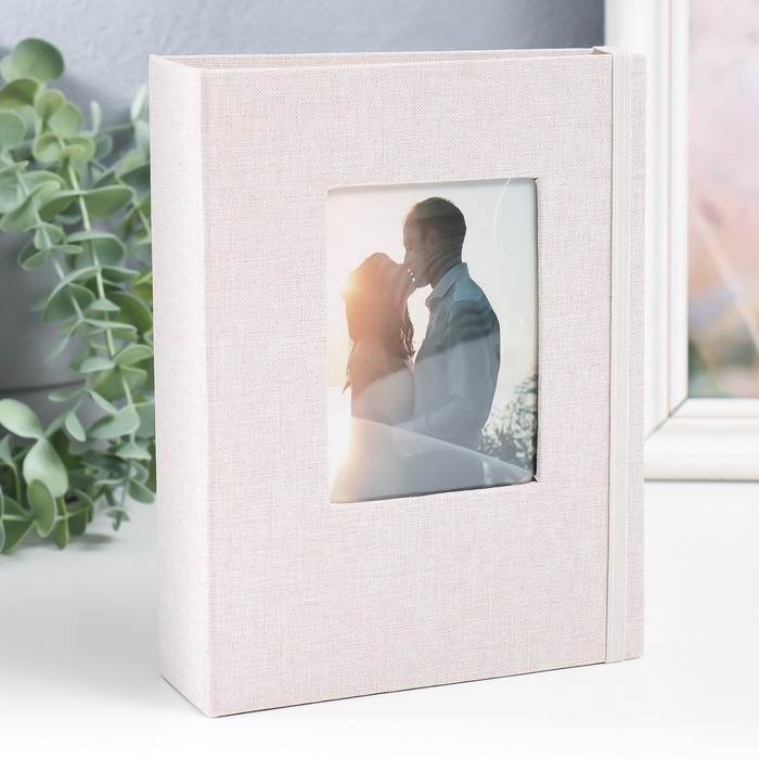 Фотоальбом на 100 фото 13х18 см "Бежевый" текстиль 19,5х15х5,5 см