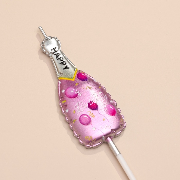 Набор свечей для торта, 7 шт Набор свечей для торта, 7 шт "Розовое шампанское", розовый