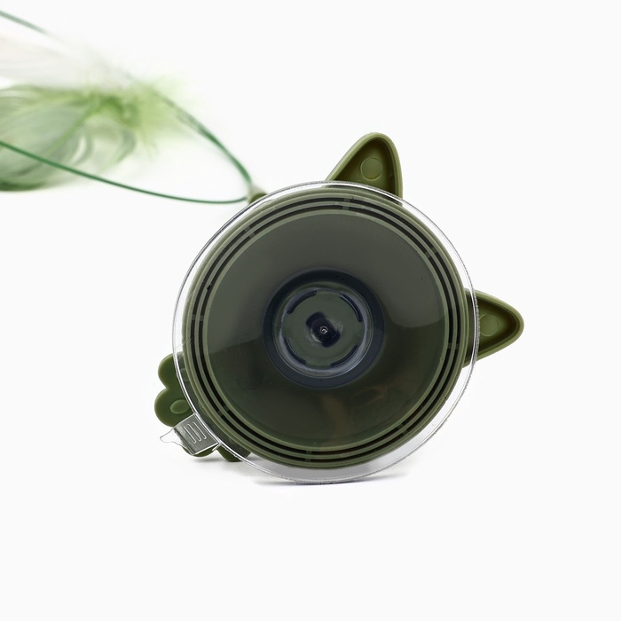 Игрушка дразнилка для кошек на присоске с пером «Котик», зелёный, 94 см Игрушка дразнилка для кошек на присоске с пером «Котик», зелёный, 94 см