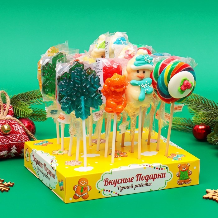Новый год. Карамель леденцовая на палочке Новый год. Карамель леденцовая на палочке "Новогодний микс", 30 г
