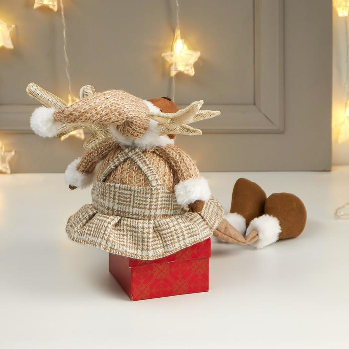 Кукла интерьерная Кукла интерьерная "Лосик-девочка в сарафане в клеточку" 56х13х19 см