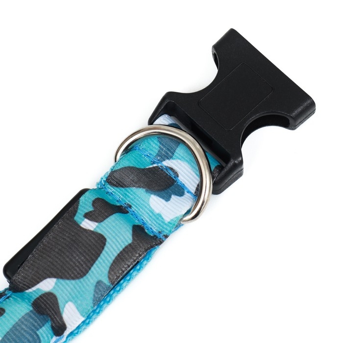 Ошейник с подсветкой Милитари 3 режима свечения размер S, ОШ 22-40 х 2,5 см синий Ошейник с подсветкой Милитари 3 режима свечения размер S, ОШ 22-40 х 2,5 см синий