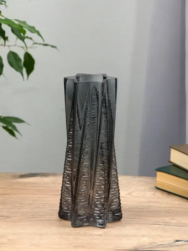 Ваза стекло настольная  Ваза стекло настольная "Флоранс" 25х11х9 см, серый