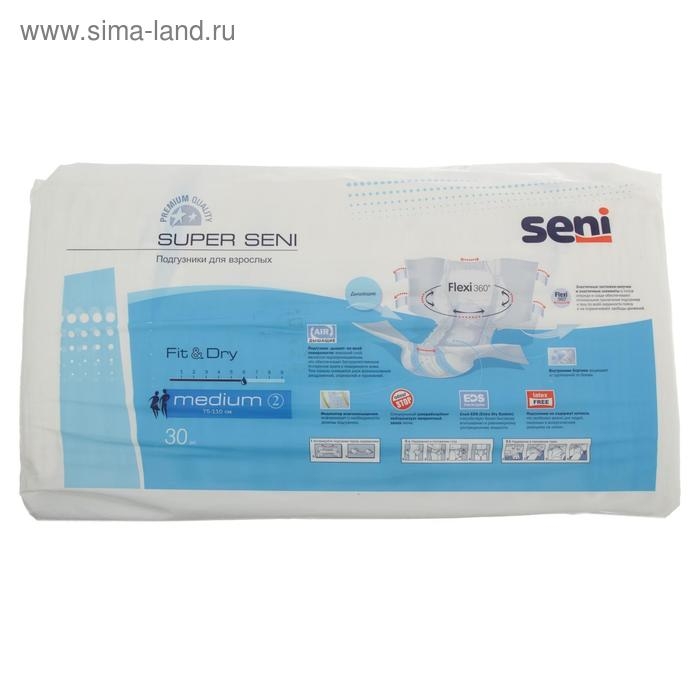 Подгузники для взрослых Seni Super Medium №2, 30 шт Подгузники для взрослых Seni Super Medium №2, 30 шт