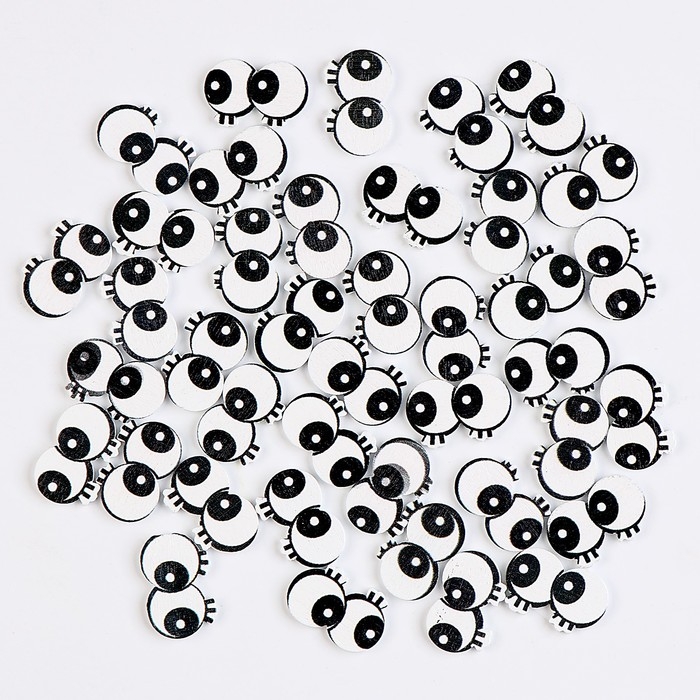 Глаза деревянные , набор 40 шт., размер 1 шт. — 2 × 1,1 см Глаза деревянные , набор 40 шт., размер 1 шт. — 2 × 1,1 см