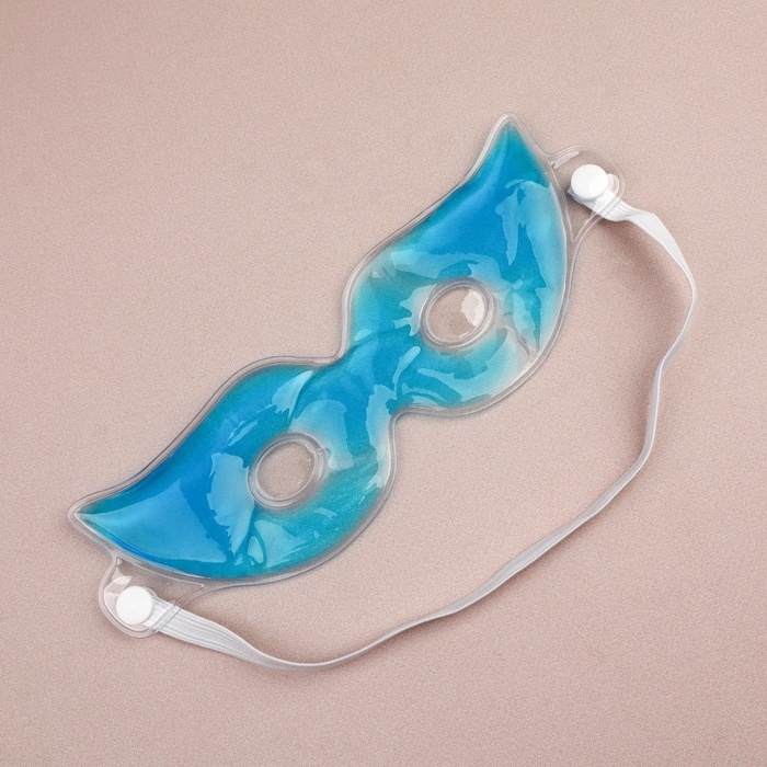 Гелевая маска для области вокруг глаз, с прорезью, 22,5 × 7 см, цвет голубой Гелевая маска для области вокруг глаз, с прорезью, 22,5 × 7 см, цвет голубой