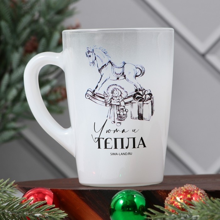 Кружка новогодняя стеклянная с градиентом «Уюта и тепла», 300 мл Кружка новогодняя стеклянная с градиентом «Уюта и тепла», 300 мл