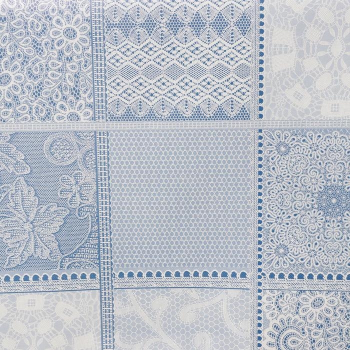Клеёнка столовая на нетканой основе «Мажор. Ажур», 1,35×20 м, цвет голубой