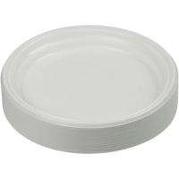 Тарелка одноразовая d-205мм, белая, бюджет, КОМУС ПС 100шт/уп