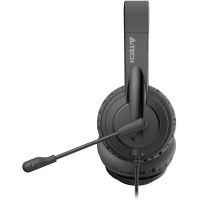 Гарнитура A4Tech HU-10 черный 2м накладные (HU-10/USB/BLACK)