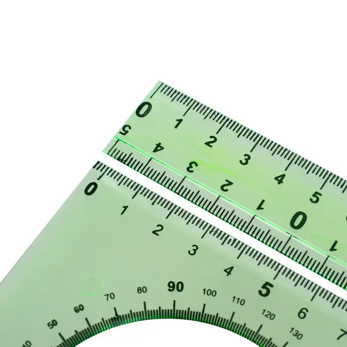 Набор чертёжный Calligrata, 4 предмета (линейка 20 см, 2 треугольника 30&deg;/60&deg;, 45&deg;/45&deg;, транспортир), МИКС