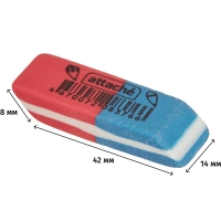 Ластик Attache 42x14x8 мм комбинированный для карандашей и ручек