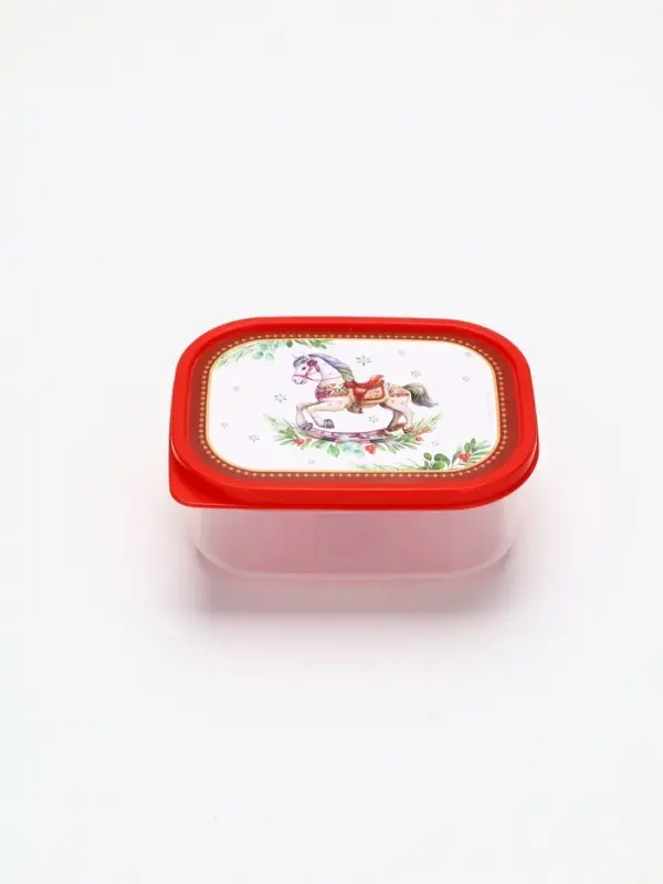 Ланч - бокс прямоугольный «Новогодняя лошадка», 500 мл Ланч - бокс прямоугольный «Новогодняя лошадка», 500 мл