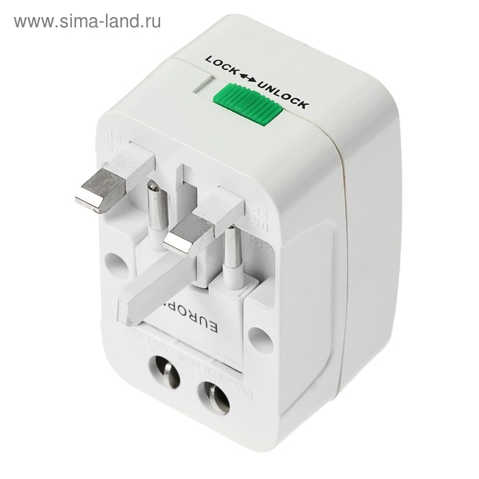 Адаптер универсальный, 3 A, 5 в 1, 220 В, белый Адаптер универсальный, 3 A, 5 в 1, 220 В, белый