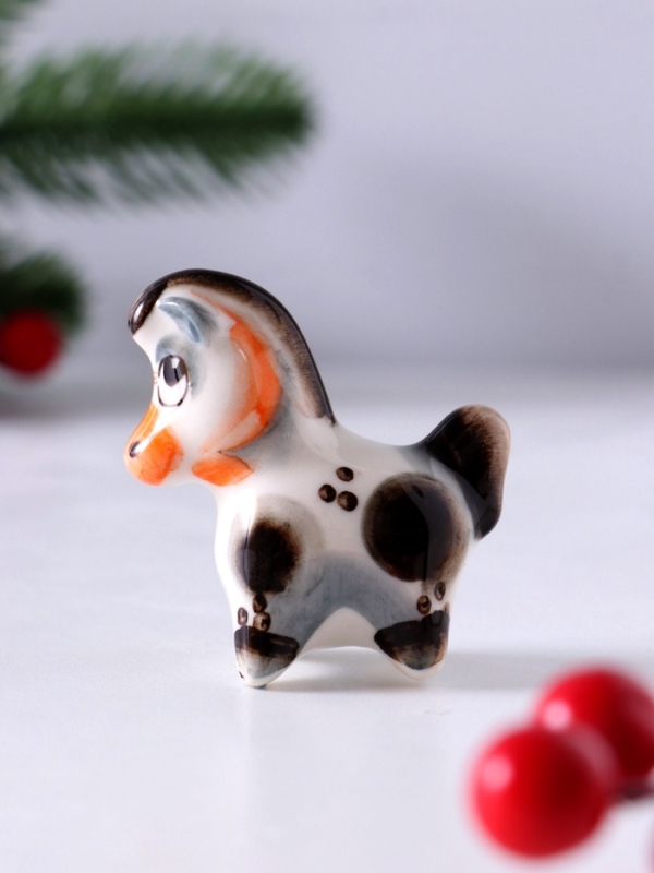 Сувенир Конь Дымка, 5х5,5х2,5 см, гжель, цвет Сувенир Конь Дымка, 5х5,5х2,5 см, гжель, цвет