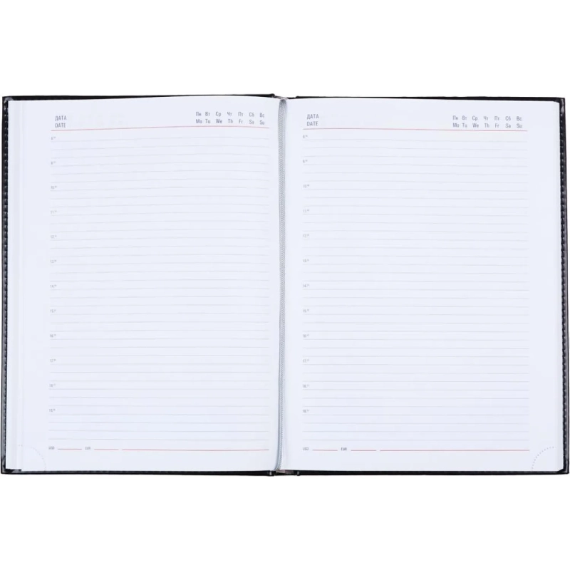 Ежедневник недатированный чёрный, А4, 200x270мм, 176 л, ATTACHE Каньон