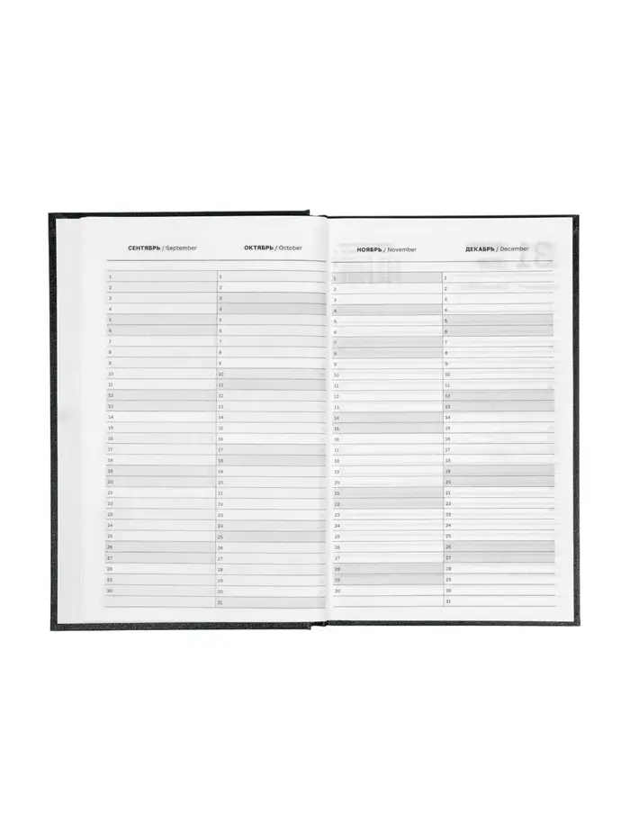 Ежедневник датир 2026г А5 168л б/вин, Черный Ежедневник датир 2026г А5 168л б/вин, Черный