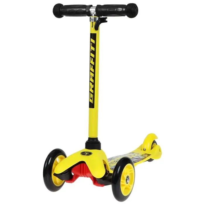 Самокат-снегокат 2 в 1 GRAFFITI &laquo;Вперёд&raquo;, жёлтый