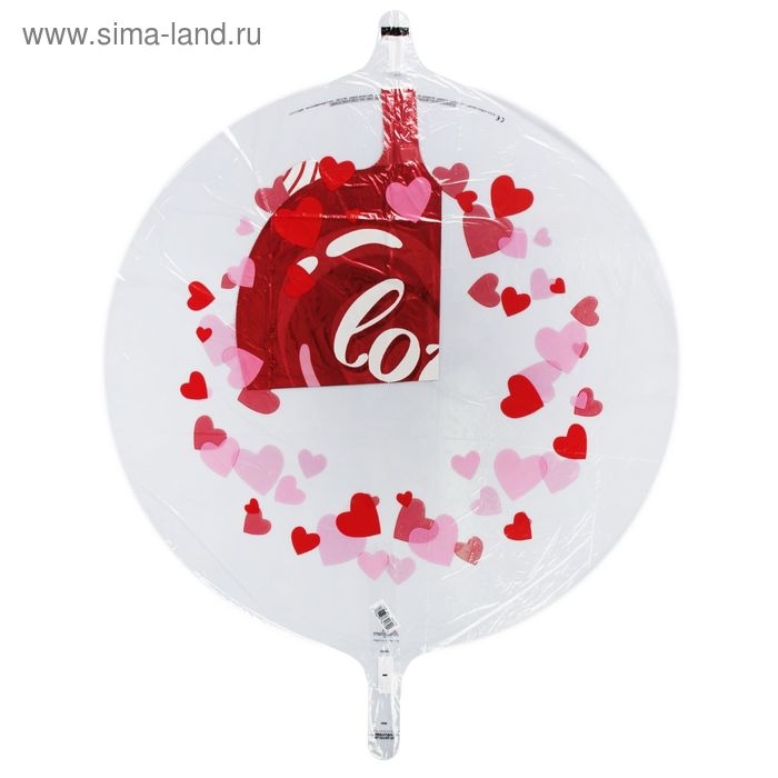 Шары воздушные фольгированные 24" &laquo;Сердце&raquo;, шар в шаре