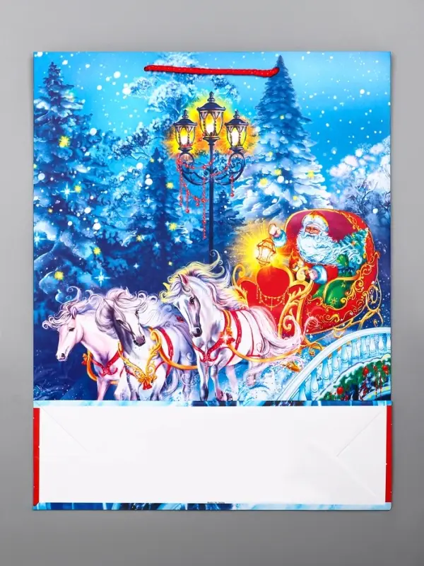 Пакет подарочный новогодний ламинированный, «Везем подарки» , 33×10×42.5 см Пакет подарочный новогодний ламинированный, «Везем подарки» , 33×10×42.5 см