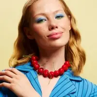 Колье на цепочке &laquo;Вишня&raquo;, L=40 см, красное в золоте