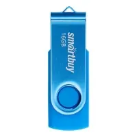 Флешка Smartbuy Twist, 16 Гб, USB 2.0, чт до 25 Мб/с, зап до 15 Мб/с, синяя