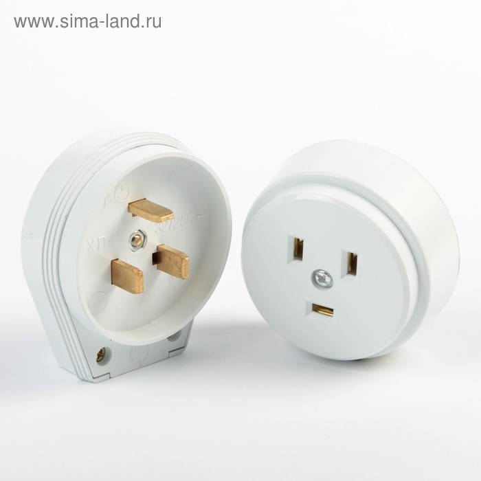 Разъем для плиты Smartbuy РШ-ВШ, 2P+PE, ОУ, 32 А, 250 В, пластик, белый Разъем для плиты Smartbuy РШ-ВШ, 2P+PE, ОУ, 32 А, 250 В, пластик, белый