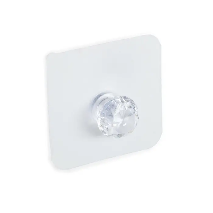 Ручка-кнопка с клейкой поверхностью ТУНДРА, прозрачный, набор 4 шт.