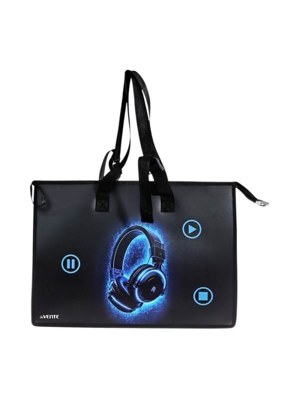 Папка А3 , 467х338х100 мм, deVENTE Папка А3 , 467х338х100 мм, deVENTE "Headphones", с ручками, пластиковая, молния сверху, внутренний карман