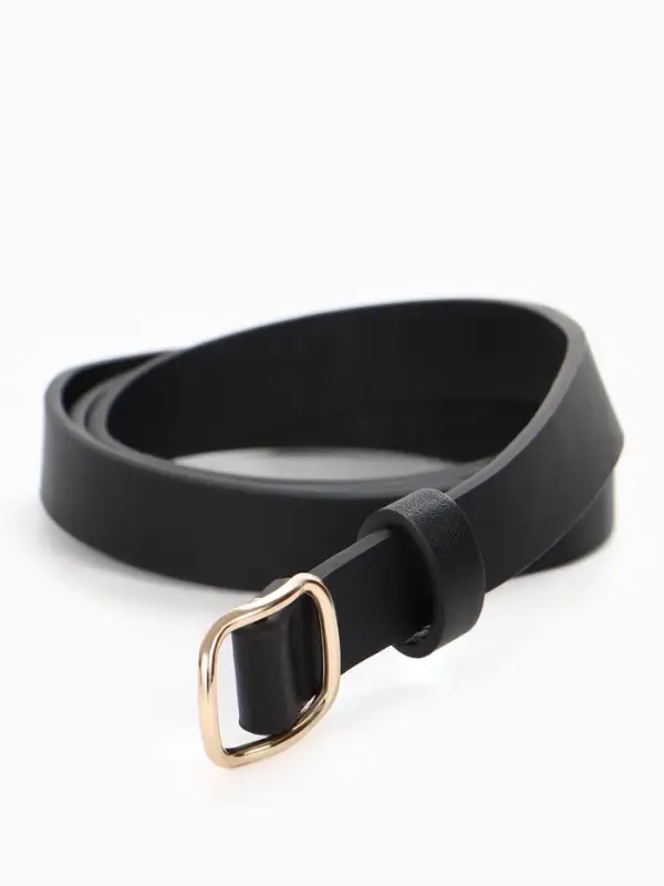 Ремень женский, 1.8&times;105 см, золотистая пряжка, чёрный