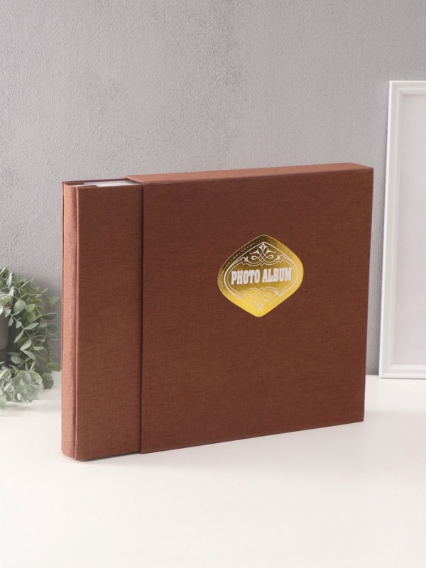 Фотоальбом на 500 фото 10х15 см Фотоальбом на 500 фото 10х15 см "Текстильный альбом" в коробке бежевый 4,7х33х34 см