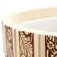 Ведро из липы, 15л,  пластиковая вставка, ручка-веревка "Русские узоры"