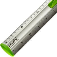 Линейка 30см Attache Selection aluminium с держателем зеленый