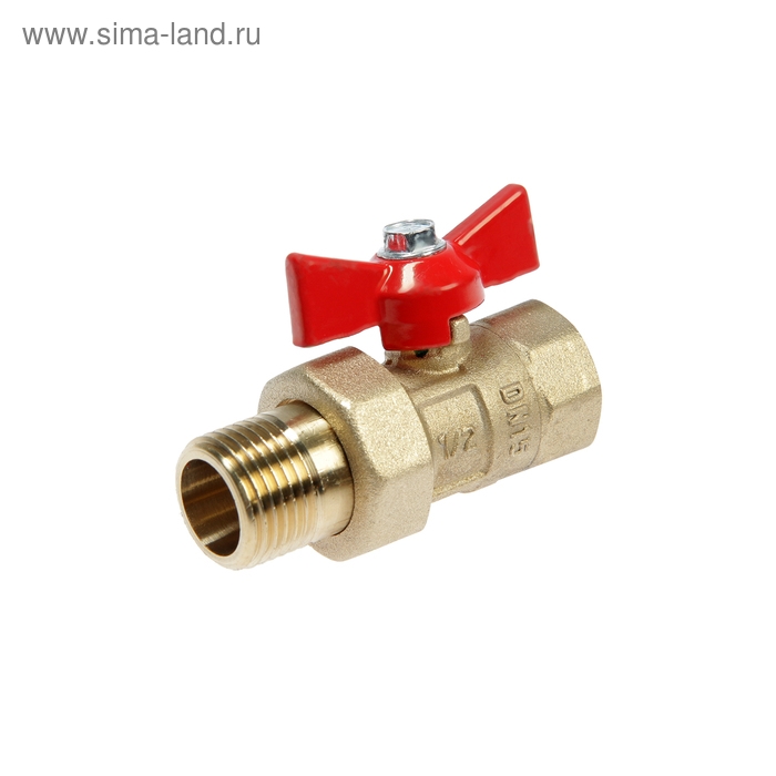 Кран шаровой  Кран шаровой "ГАЛЛОП" ПРАКТИК DN-15 132, с американкой 1/2", бабочка