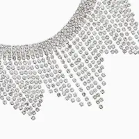 Набор 2 предмета: серьги, колье со стразами &laquo;Лёд&raquo;, d=13.5 см, белый в серебре