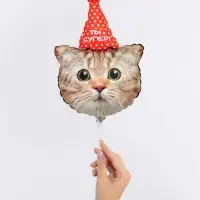 Воздушный шар фольгированный, мини-фигура 17" &laquo;Котик в колпачке&raquo;, набор 5 штук