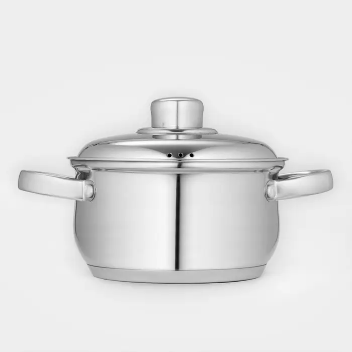 Кастрюля Катунь &laquo;Гретта&raquo;, 1.8 л, d=16 см, с крышкой, капсульное дно, индукция, нержавеющая сталь, AISI - 201, хромированная