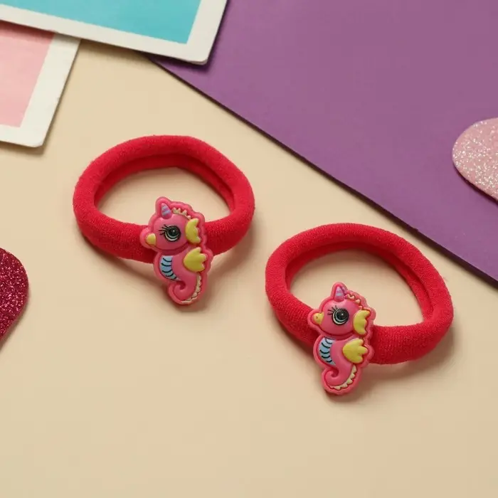 Резинка для волос  Резинка для волос "Пупсёнок" (набор 2 шт) морской конёк, 4 см, розовый