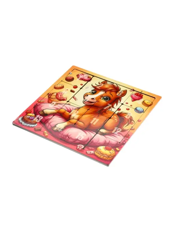 Головоломка «Пятнашки. Жеребёнок со сладостями», логическая настольная игра, 22×22 см