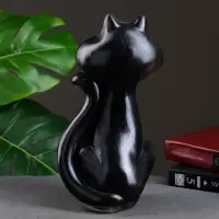 Копилка для денег &laquo;Кот черный с бантиком&raquo;, гипс, 28&times;15&times;10 см