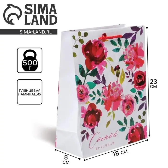 Пакет подарочный ламинированный, упаковка, Present for you, MS 18&times;23&times;8 см