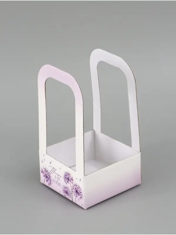 Коробка - переноска для цветов &laquo;Только для тебя&raquo;, 12 &times; 12 &times; 22 см