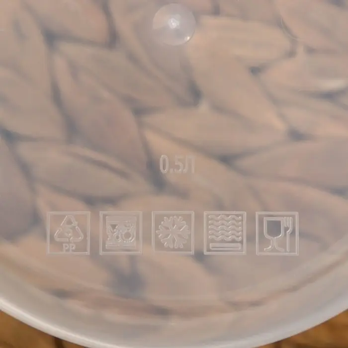 Контейнер круглый Доляна, пищевой, 500 мл, прозрачный, крышка зелёная Контейнер круглый Доляна, пищевой, 500 мл, прозрачный, крышка зелёная